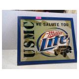 MILLER LITE USMC BEER MIRROR