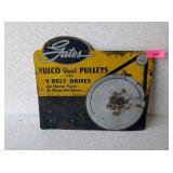 GATES PULLEY ADVERTISING SIGN - VINTAGE