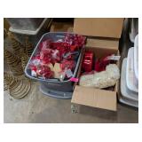 2 TOTES OF VALENTINES DAY DECORATIONS