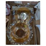 3 MATCHING CARNIVAL GLASS SERVING BOWLS