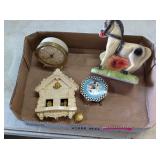 VINTAGE CLOCKS, WEATHER PREDICTER & MORE
