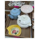 TEA SETS, SOUP POT, CANDY DISH