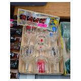 LARGE GLASS BEER ADVERTISING GOBLETS