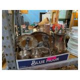 SILVER SERVING TRAY, PITCHER & MORE