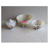 FIRE KING 3-PIECE MIXING BOWL & CANISTER SET