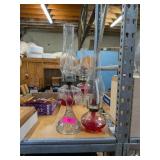 2 GLASS OIL LANTERNS