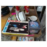 STAR TREK MODEL KIT, CUPS, AND MUG