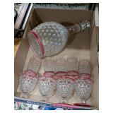 HOBNAIL CANNISTER & GLASSES MATCHING SET
