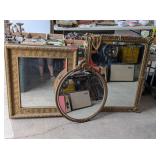 3 - GOLD LEAF DECORATIVE WALL MIRRORS