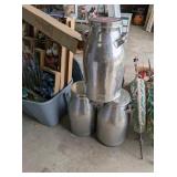 3 - STAINLESS MILK CANS