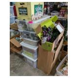 5 TOTES OF HIGH END ARTIFICIAL FLOWERS/FOLIAGE