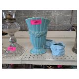 VINTAGE STONEWARE VASE & PLANTER