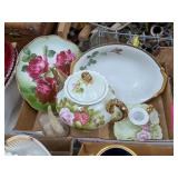 LEFTON HERITAGE TEAPOT WITH PAINTED PLATES & MORE