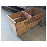 PURE GOLD WOODEN CRATE WITH VINTAGE PLANT WATERER