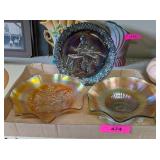 CARNIVAL GLASS PLATES & DISHES