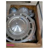 LARGE BOX OF ASSORTED HUBCAPS