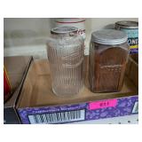 2 COFFEE GLASS JARS