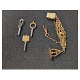POCKET WATCH KEYS AND CHAIN/FOB