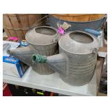 2 GALVANIZED WATERING CANS