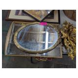 GOLD FRAMED MIRRORS & CANDLESTICK HOLDERS