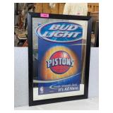 BUD LIGHT NBA PISTONS BEER MIRROR