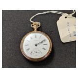 AWW CO WALTHAM 7J POCKET WATCH IN FAHYS CASE