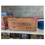 ANTIQUE GOLD METAL DYNAMITE 50LBS WOODEN BOX