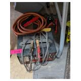 BATTERY CHARGER, JUMPER CABLES & TOOLBOX