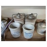 5 - STONEWARE CHEESE CROCKS