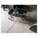 DECORATIVE WAGON WITH METAL WHEELS