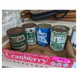 4 - VINTAGE MOTOR OIL CANS - QUART SIZE