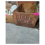 ANTIQUE BIRDSEYE MATCHBOOKS - WOODEN CRATE