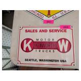 KENWORTH TRUCKS ENAMEL SIGN