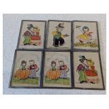 1940s VINTAGE FRAMED NURSERY RHYME ART