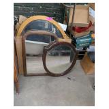 3 VINTAGE WOODEN HALLWAY MIRRORS
