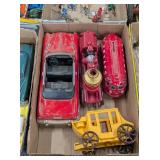 TIN TOYS, CAST IRON FIRE TRUCK