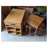 3 - STACKING ENDTABLES & DESK ORGANIZING CABINET