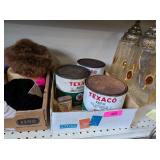 3 - TEXACO GREASE CONTAINERS - 2 FULL & 1 EMPTY