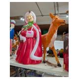 MRS. CLAUS BLOWMOLD WITH REINDEER