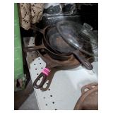 4 CAST IRON PANS