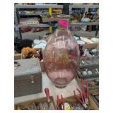 LARGE PINK GLASS VASE