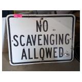 NO SCAVENGING ALLOWED SIGN