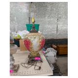 ANTIQUE MILKGLASS ORNATE LAMP - NO SHADE