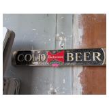 BUDWEISER COLD BEER ADVERTISING SIGN - 48' WIDE