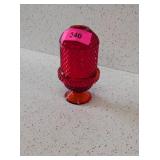 VINTAGE RED DIAMOND GLASS FAIRY LAMP