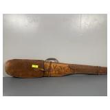 LEATHER GUN SCABBARD, DEER DESIGN
