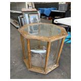 BASS EATING CRAYFISH OCTAGONAL DISPLAY