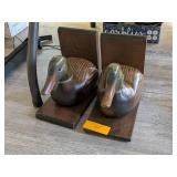 2 - MALLARD BOOKENDS - WOODEN