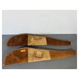 2 - LEATHER RIFLE CASES - PLUSH INTERIOR