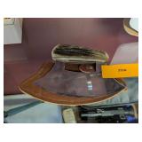 ULU KNIFE WITH ANTLER GRIP - ALASKA